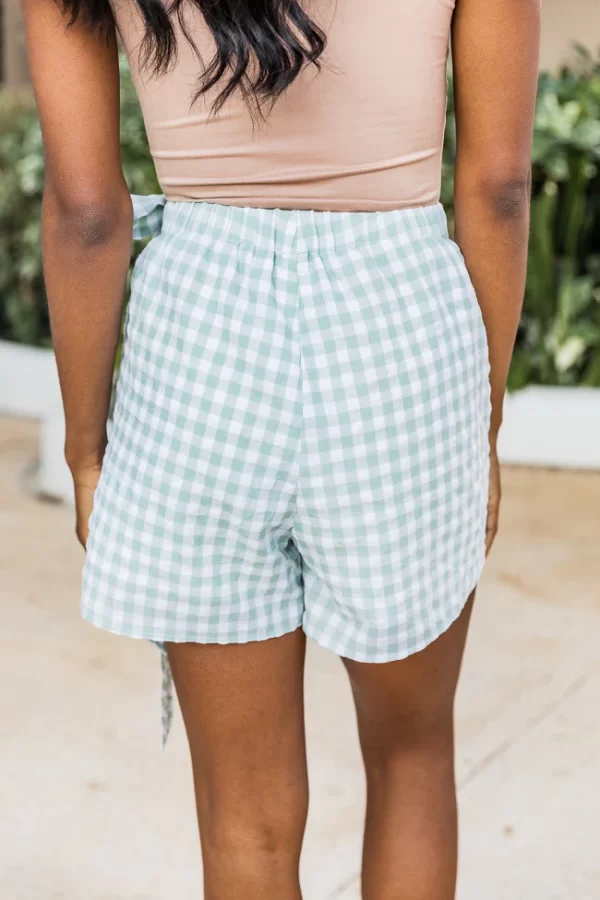 Lost On You Sage Gingham Skort FINAL SALE - Image 4