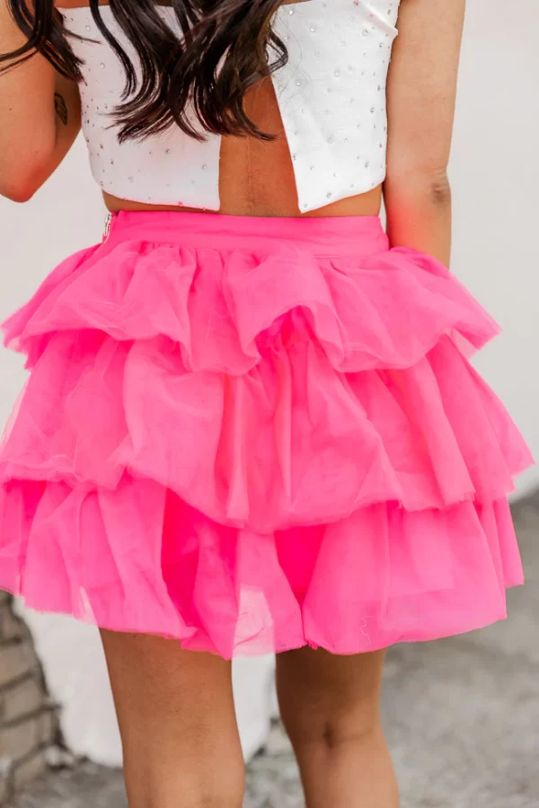 Where We Wanna Go Pink Tiered Tulle Skirt - Image 4