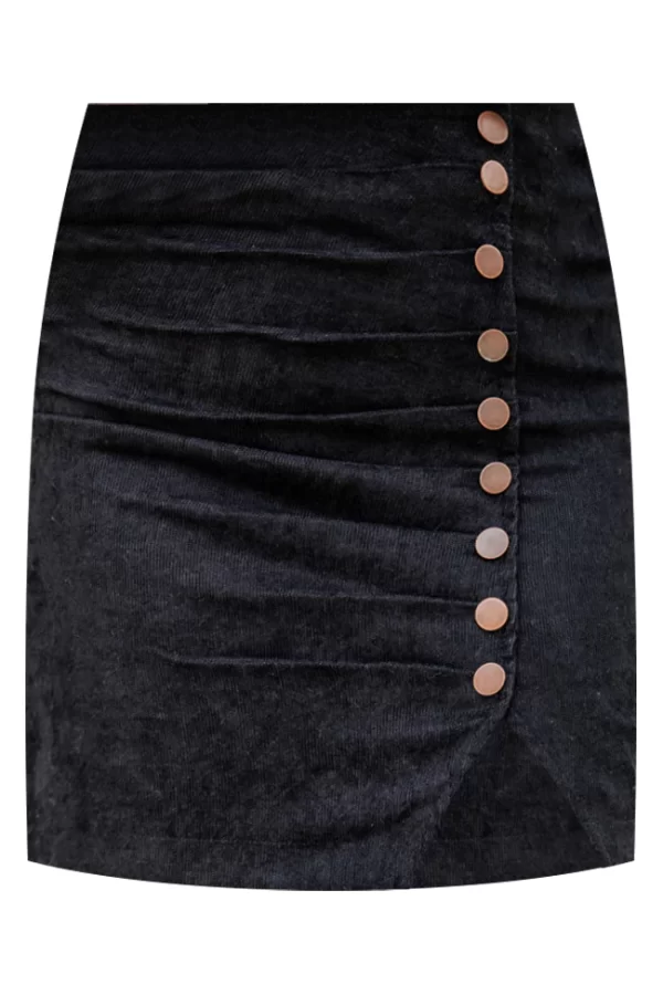 Feels So Right Black Side Button Corduroy Skirt - Image 7