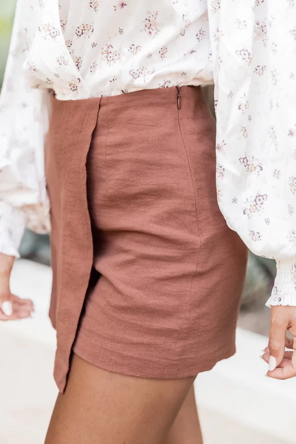 Got That Look Brown Cotton Mini Skort - Image 4