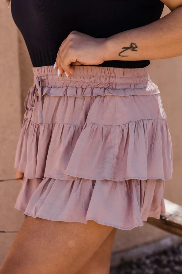 Going, Going, Gone Taupe Tiered Skort - Image 4