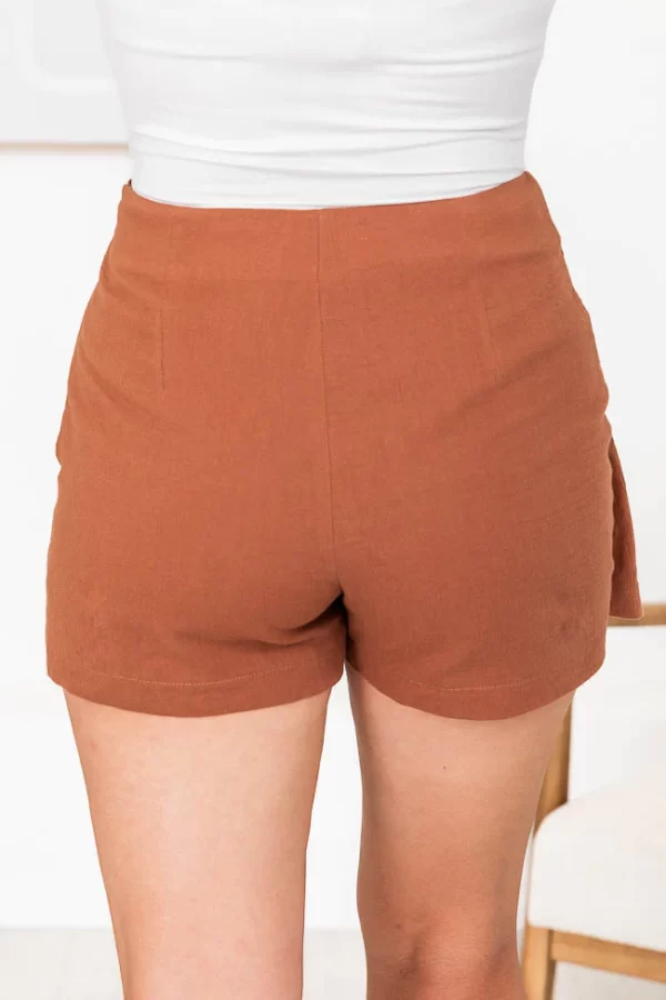 Got That Look Brown Cotton Mini Skort - Image 9
